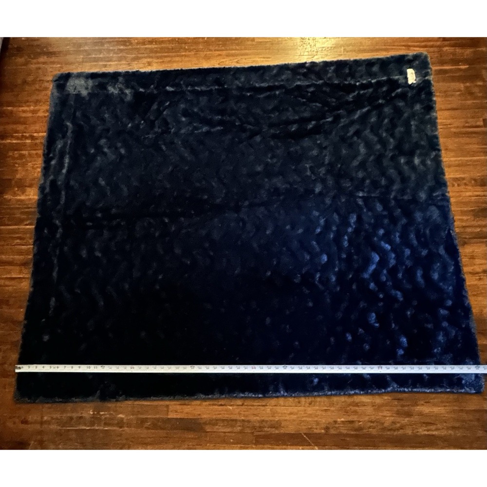 Minky Couture Sorbet Adult Blanket 48x60 Navy Blue Plush Cozy